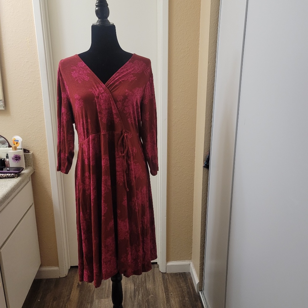 Acas red wrap dress